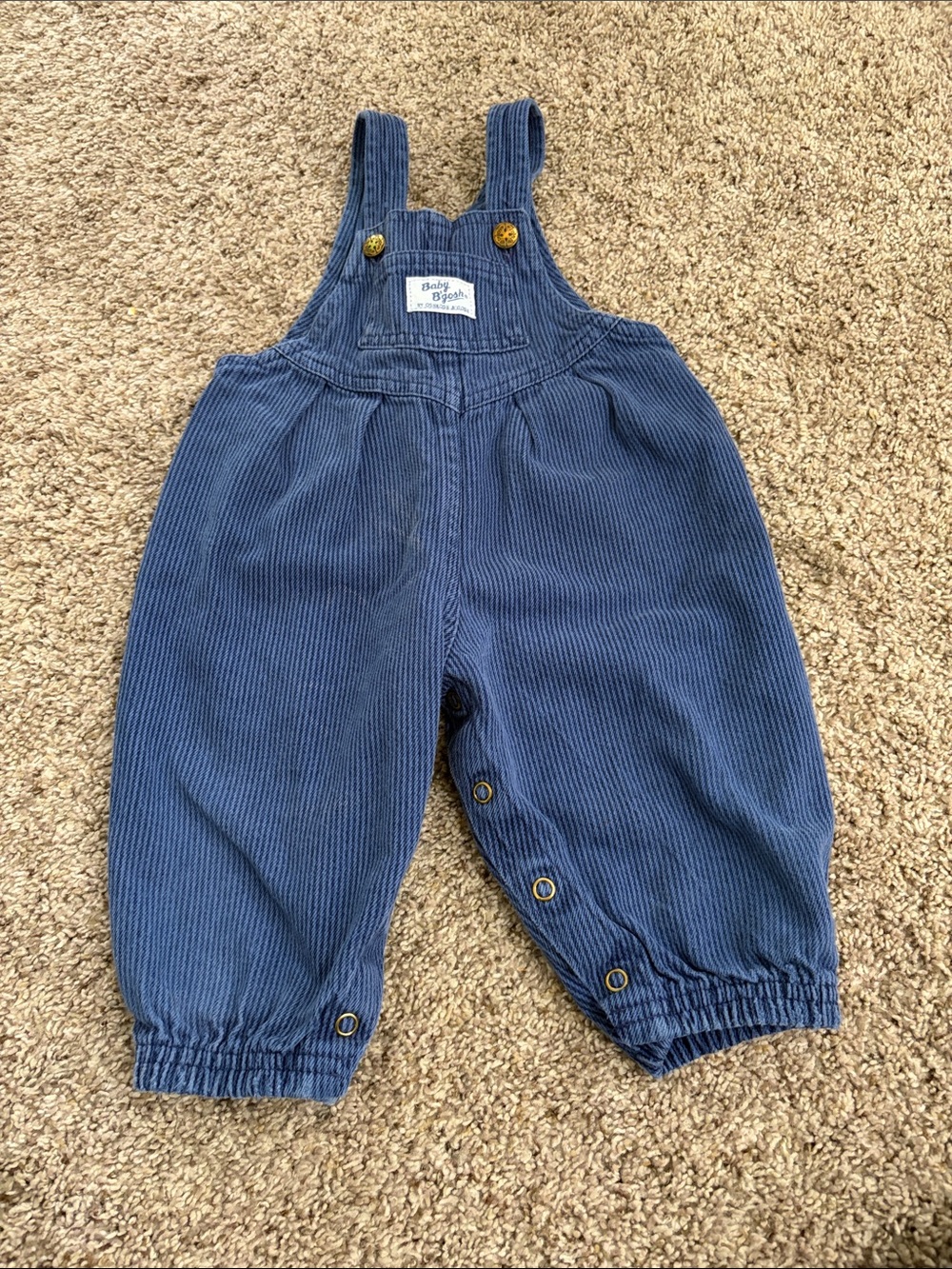 Vintage USA OshKosh B'gosh Blue Corduroy Overalls 12 months